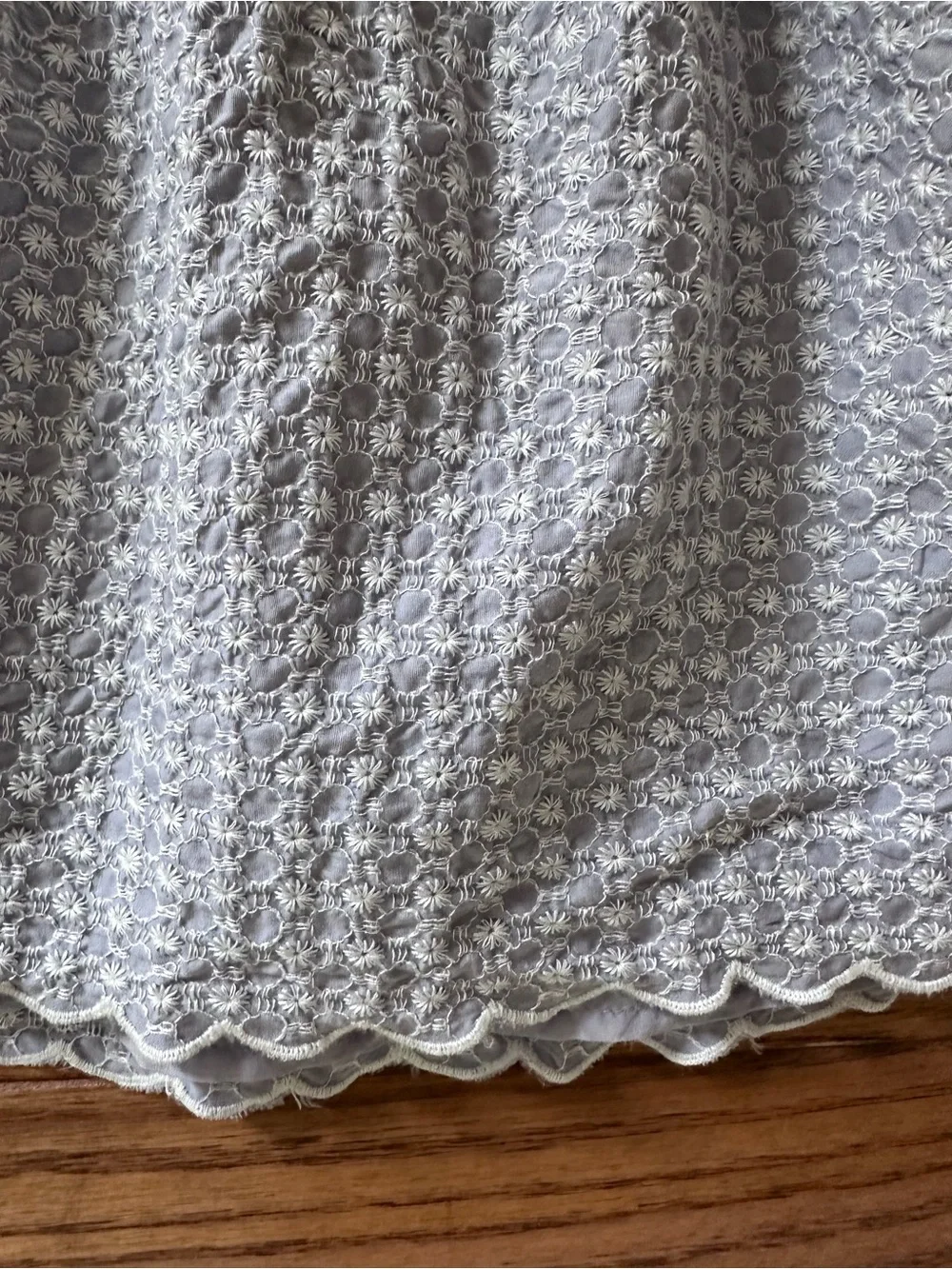 Gymboree girls skirt periwinkle blue white Scalloped Skirt size large 10/12 EUC